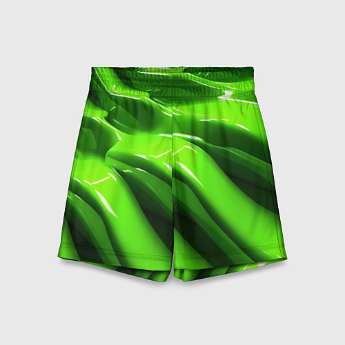 Детские шорты Текстура зеленая слизь / 3D-принт – фото 1