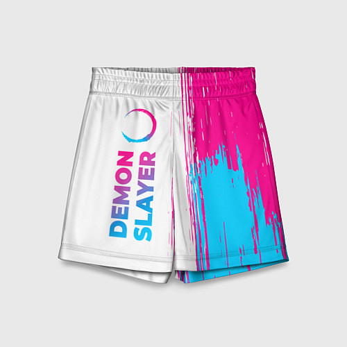 Детские шорты Demon Slayer neon gradient style: по-вертикали / 3D-принт – фото 1