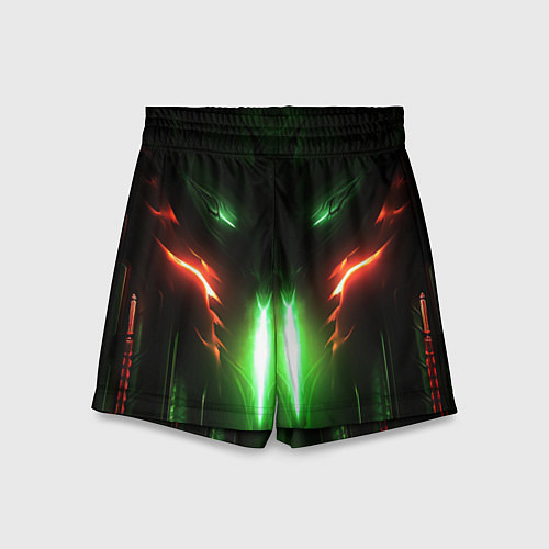 Детские шорты Абстракция и зеленое свечение / 3D-принт – фото 1