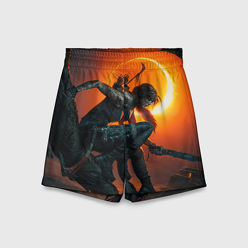Детские шорты Тень Лары Крофт / 3D-принт – фото 1