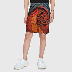 Шорты детские Кирпичная кладка спираль, цвет: 3D-принт — фото 2