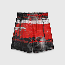 Шорты детские Красная белая черная краска, цвет: 3D-принт