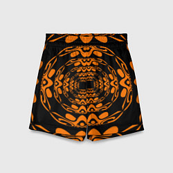Шорты детские Черно-рыжий узор, цвет: 3D-принт