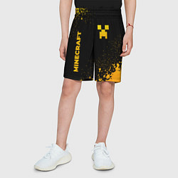 Шорты детские Minecraft - gold gradient: надпись, символ, цвет: 3D-принт — фото 2
