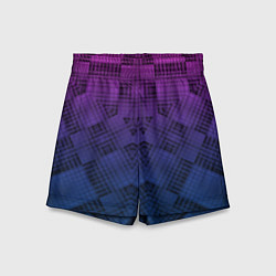 Детские шорты Пурпурно-синий геометрический узор