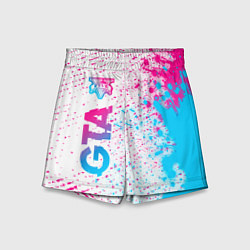 Детские шорты GTA neon gradient style: по-вертикали