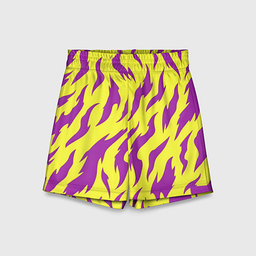 Детские шорты Кислотный тигр паттерн / 3D-принт – фото 1