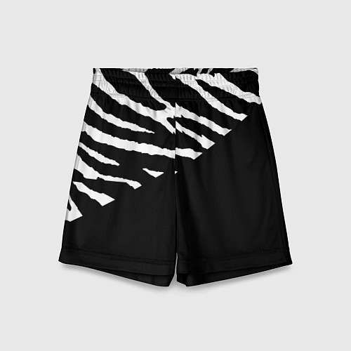Детские шорты Полосы зебры с черным / 3D-принт – фото 1