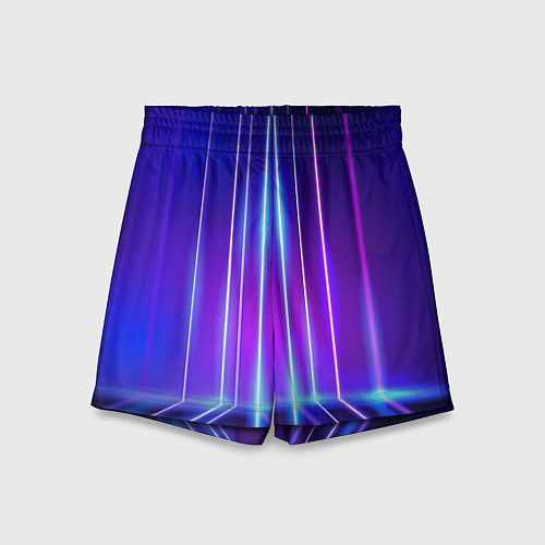 Детские шорты Neon glow - vaporwave - strips / 3D-принт – фото 1