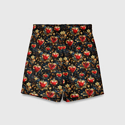 Детские шорты Сердечки в золоте