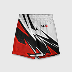 Детские шорты N7 mass effect - white and red
