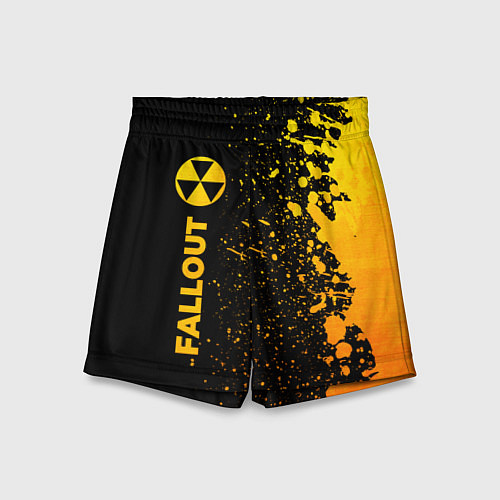 Детские шорты Fallout - gold gradient: по-вертикали / 3D-принт – фото 1