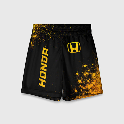 Детские шорты Honda - gold gradient: надпись, символ / 3D-принт – фото 1
