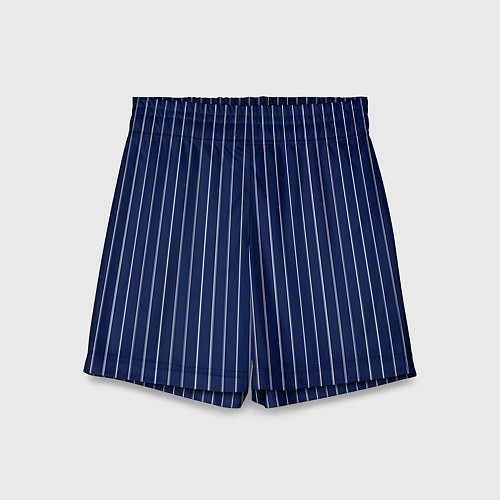 Детские шорты Тёмно-синий в белую полоску / 3D-принт – фото 1