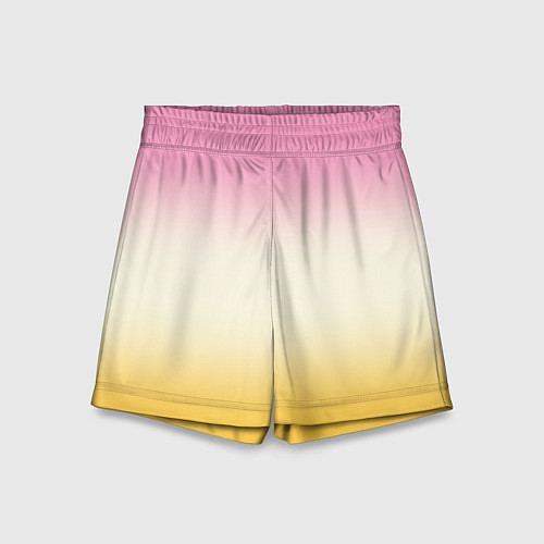 Детские шорты Розовый бежевый желтый градиент / 3D-принт – фото 1