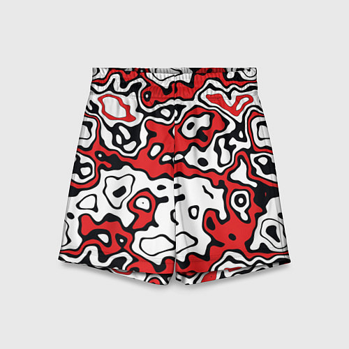 Детские шорты Агрессивный яркий камуфляж / 3D-принт – фото 1