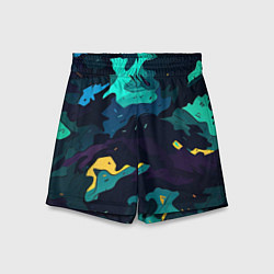 Шорты детские Акватический камуфляж, цвет: 3D-принт
