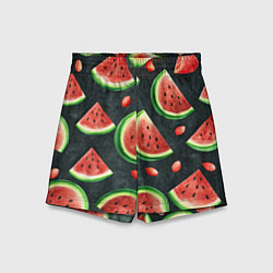 Детские шорты Паттерн красные дольки арбуза