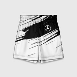Детские шорты Mercedes benz краски чернобелая геометрия