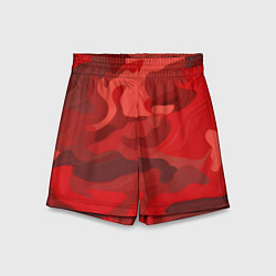 Шорты детские Красный камуфляж крупный, цвет: 3D-принт