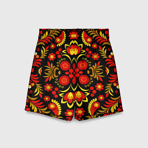 Детские шорты Хохломской народный орнамент - Россия / 3D-принт – фото 1