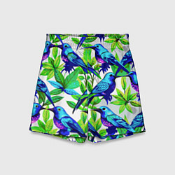 Детские шорты Паттерн маленькое синее колибри