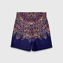 Шорты детские Мандала сине-оранжевый, цвет: 3D-принт