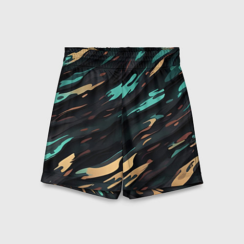 Детские шорты Акватический поток / 3D-принт – фото 1