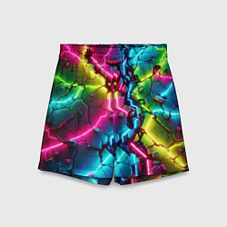 Детские шорты Трещина - неон