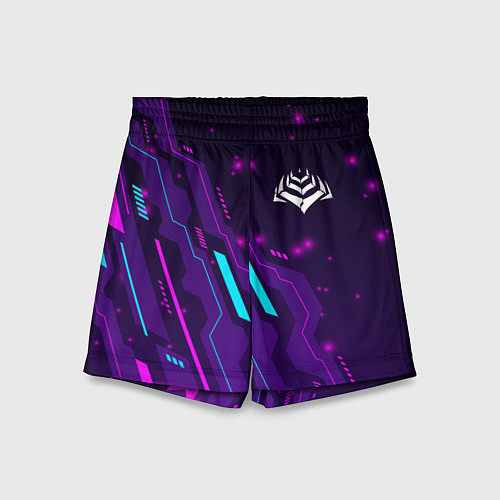 Детские шорты Warframe neon gaming / 3D-принт – фото 1