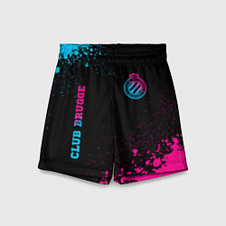 Шорты детские Club Brugge - neon gradient вертикально, цвет: 3D-принт