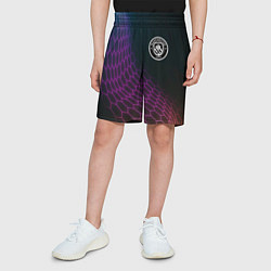 Шорты детские Manchester City футбольная сетка, цвет: 3D-принт — фото 2