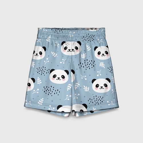 Детские шорты Панды и цветочки / 3D-принт – фото 1