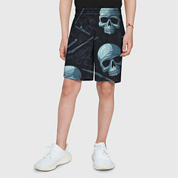 Шорты детские Черепа и ножи, цвет: 3D-принт — фото 2