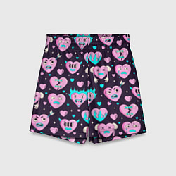 Детские шорты Паттерн с арт сердцами