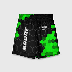 Шорты детские Haval green sport hexagon, цвет: 3D-принт