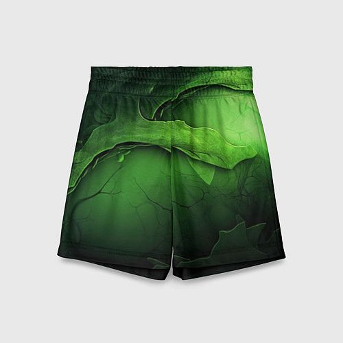 Детские шорты Зеленая яркая абстрактная текстура / 3D-принт – фото 1