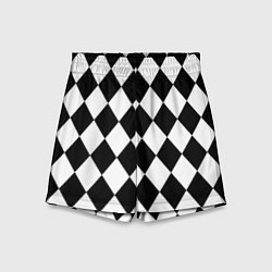 Шорты детские Арлекин черно-белый, цвет: 3D-принт