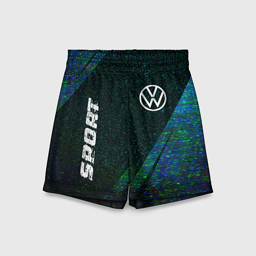 Детские шорты Volkswagen sport glitch blue / 3D-принт – фото 1