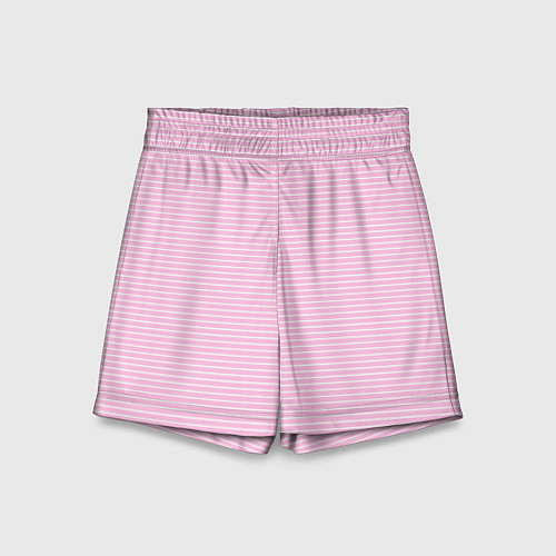 Детские шорты Светлый розовый в белую полоску / 3D-принт – фото 1