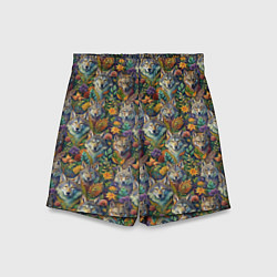 Шорты детские Волчий паттерн, цвет: 3D-принт