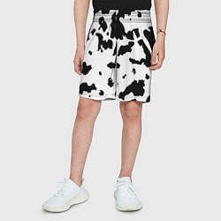 Шорты детские Черно белый пятнистый узор, цвет: 3D-принт — фото 2