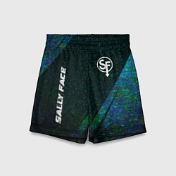 Шорты детские Sally Face glitch blue, цвет: 3D-принт