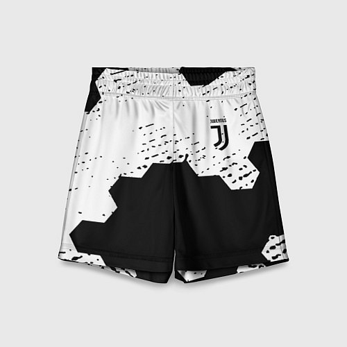 Детские шорты Juventus hexagon black sport / 3D-принт – фото 1