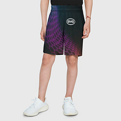 Шорты детские BYD neon hexagon, цвет: 3D-принт — фото 2