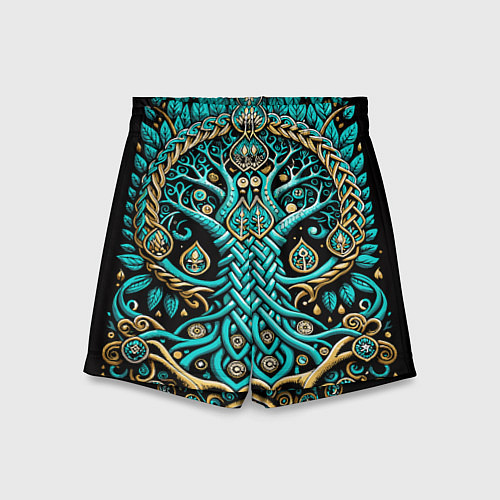 Детские шорты Древо жизни - сакральная славянская символика / 3D-принт – фото 1