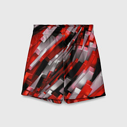 Детские шорты Черно-красно-белые наклонные блоки
