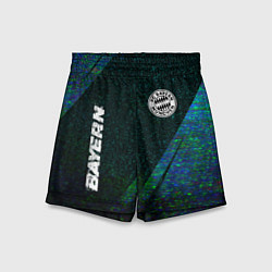 Шорты детские Bayern glitch blue, цвет: 3D-принт