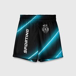 Шорты детские Sporting неоновые лампы, цвет: 3D-принт