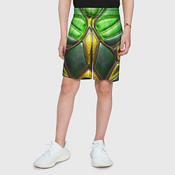 Шорты детские Зеленый текстурный костюм из кожи, цвет: 3D-принт — фото 2